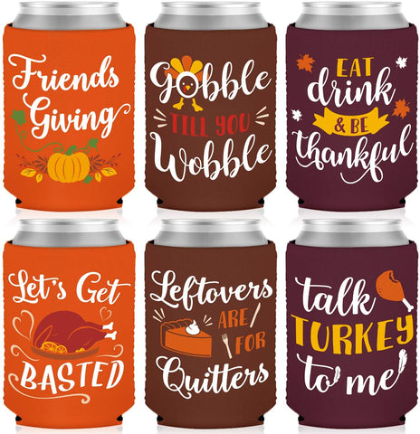 HAPPIWIZ Thanksgiving Can Cooler, 12 Pcs