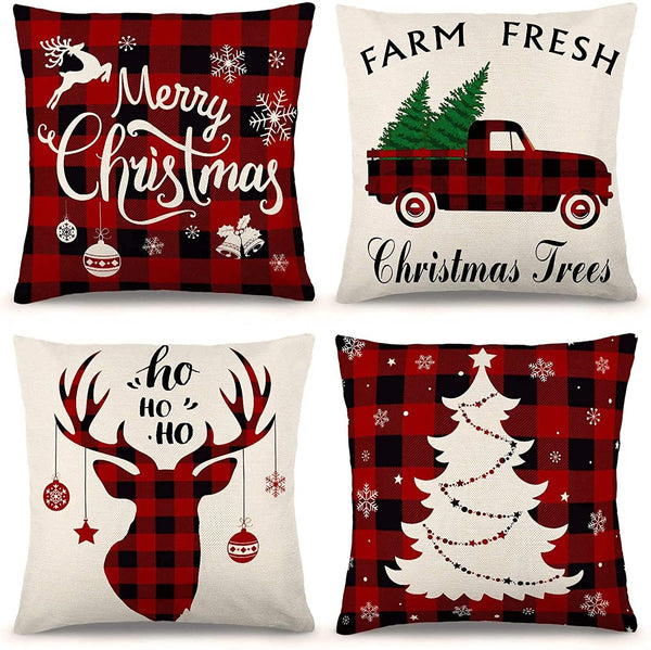 HAPPIWIZ Christmas Pillow Covers 18×18 Inch