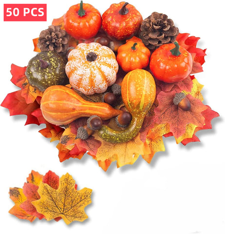 HAPPIWIZ Thanksgiving Day Pumpkins, 50 Pack