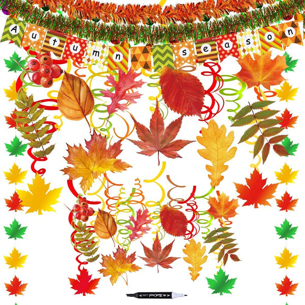 HAPPIWIZ Thanksgiving Hanging Foil Swirl, 45 Pcs