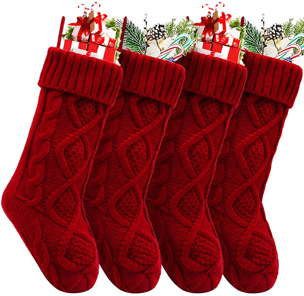 HAPPIWIZ 4 Pack Christmas Stocking 18 Inches