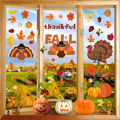 HAPPIWIZ Thanksgiving Window Clings