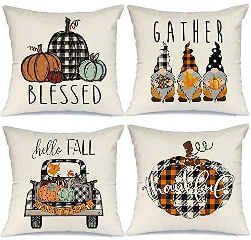 Niyattn Thanksgiving Pillow Covers 18x18 Set of 4