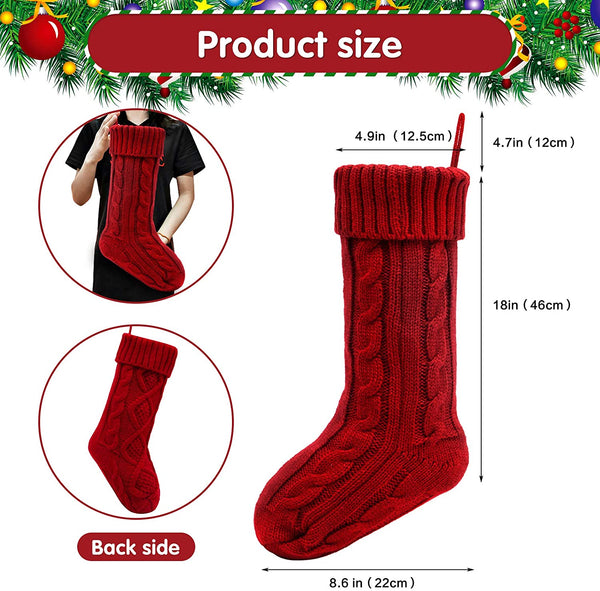 HAPPIWIZ 4 Pack Christmas Stocking 18 Inches