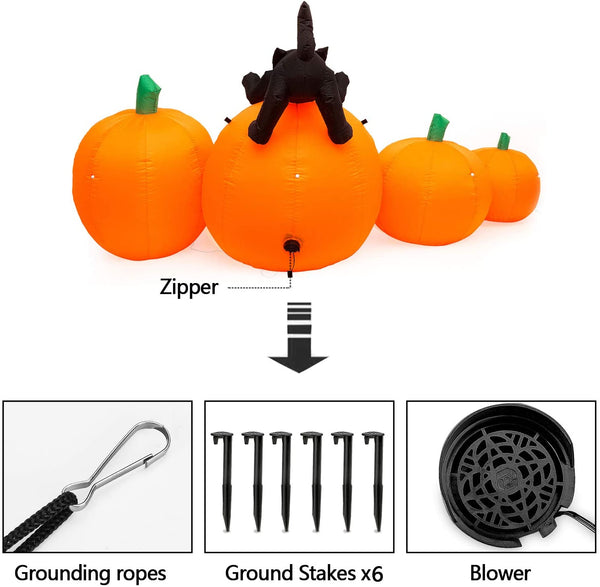 HAPPIWIZ 7.7 FT Halloween Decorations Inflatable Pumpkin