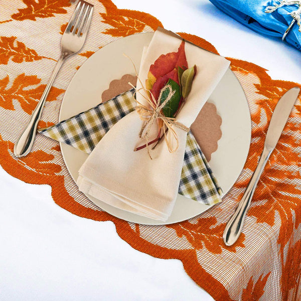 HAPPIWIZ Thanksgiving Table Runner 13 x 72 Inch and 4 Thanksgiving Placemats
