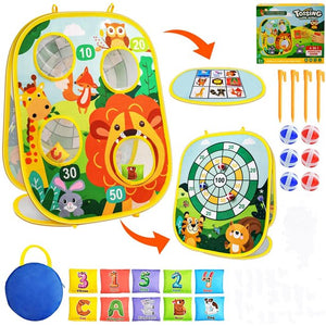 Bean Bag Toss Game Toy for Kids, Happiwiz Dart Board for Kids, Fun Outdoor Cornhole Game Toys for Toddlers Kids Ages 3 4 5 6 7 8 Year Old Boys Girls Birthday Party Christmas Holiday Game Gifts