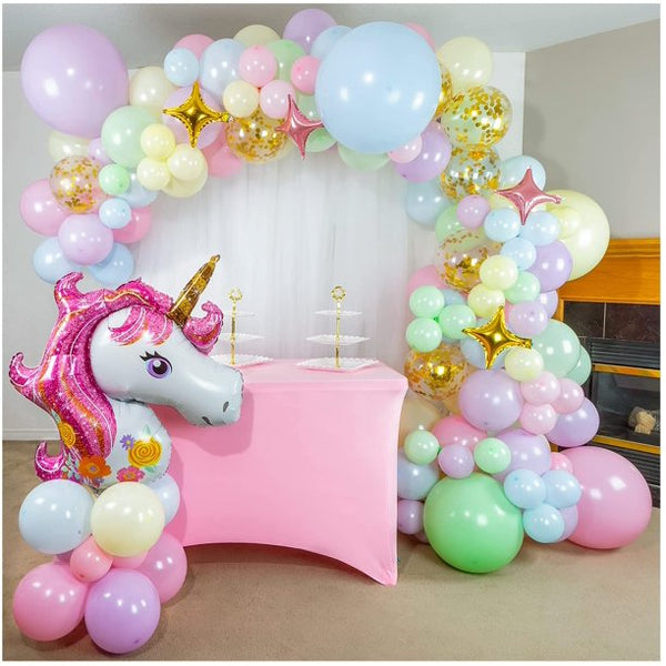 Unicorn Party Decorations, Happiwiz Unicorn Balloon Arch Garland Kit, Giant Unicorn, Stars, Confetti for Rainbow Unicorn Birthday Party Decorations Supplies for Girls